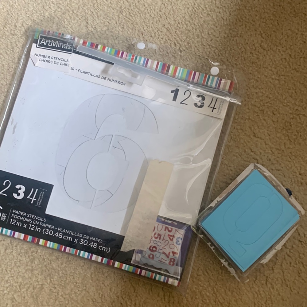 3/$15 Michaels stencils number and letters